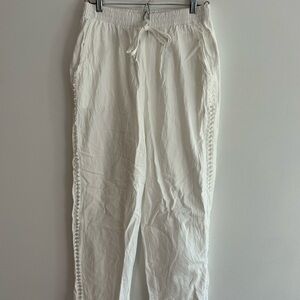 Chicme Women’s White Drawstring  Lace up Sides Pants Size Small
